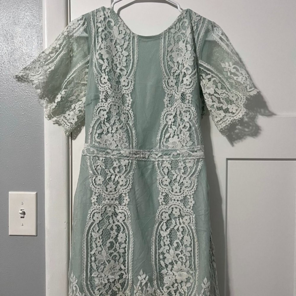 For Love and Lemons Lace Mini Dress (Mint)